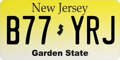 NJ license plate B77YRJ