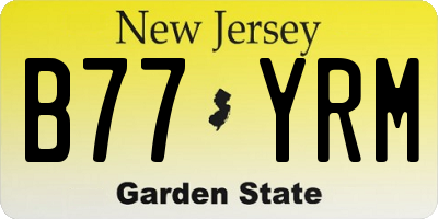 NJ license plate B77YRM