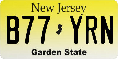 NJ license plate B77YRN