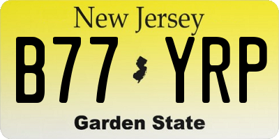 NJ license plate B77YRP