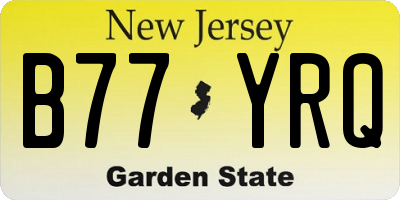 NJ license plate B77YRQ