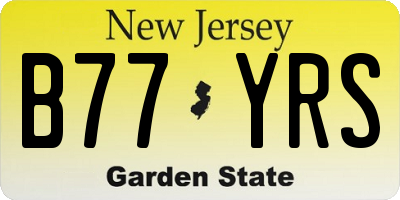 NJ license plate B77YRS
