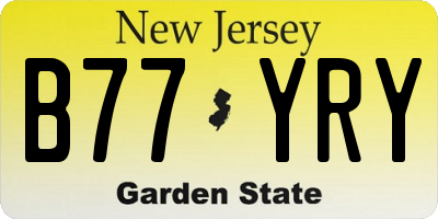 NJ license plate B77YRY