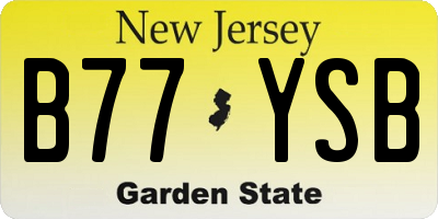 NJ license plate B77YSB