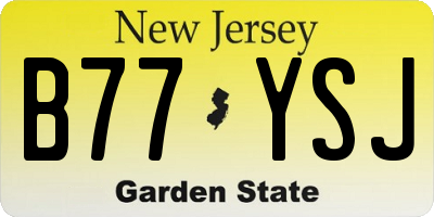 NJ license plate B77YSJ