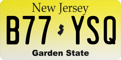 NJ license plate B77YSQ