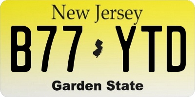 NJ license plate B77YTD