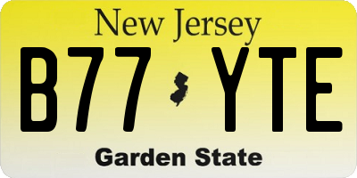 NJ license plate B77YTE