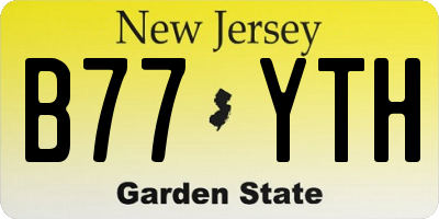 NJ license plate B77YTH