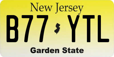 NJ license plate B77YTL