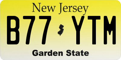 NJ license plate B77YTM