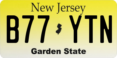 NJ license plate B77YTN