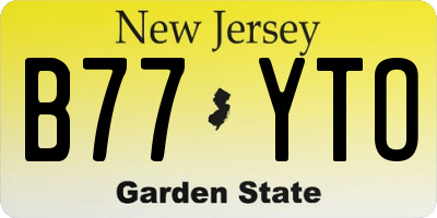 NJ license plate B77YTO