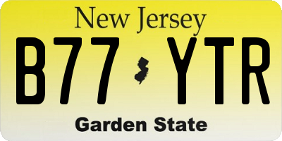 NJ license plate B77YTR