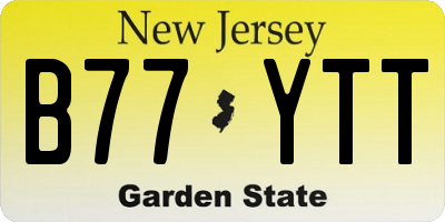 NJ license plate B77YTT