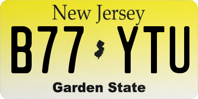 NJ license plate B77YTU