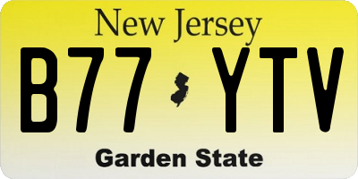 NJ license plate B77YTV