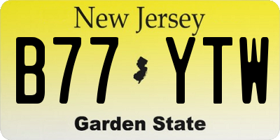 NJ license plate B77YTW
