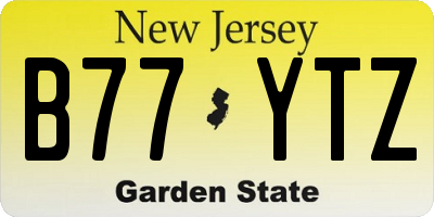 NJ license plate B77YTZ