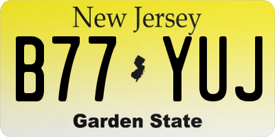 NJ license plate B77YUJ