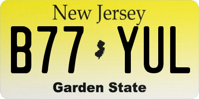 NJ license plate B77YUL
