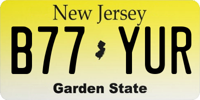 NJ license plate B77YUR