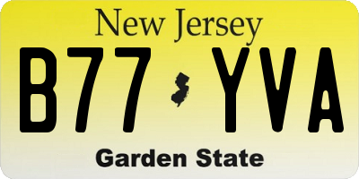 NJ license plate B77YVA