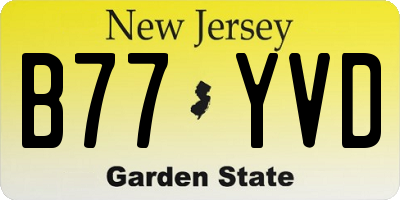 NJ license plate B77YVD