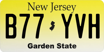 NJ license plate B77YVH