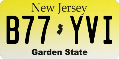 NJ license plate B77YVI