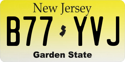 NJ license plate B77YVJ