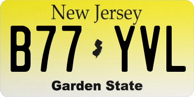 NJ license plate B77YVL