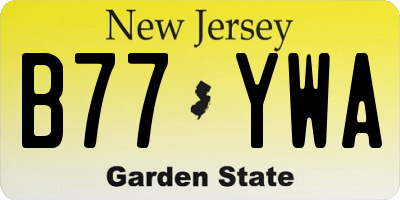 NJ license plate B77YWA