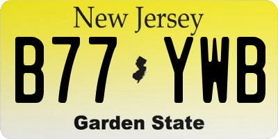 NJ license plate B77YWB