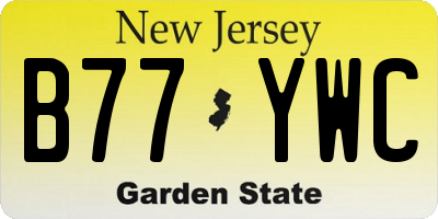 NJ license plate B77YWC