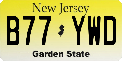NJ license plate B77YWD