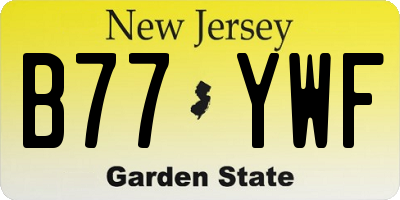 NJ license plate B77YWF