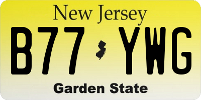 NJ license plate B77YWG