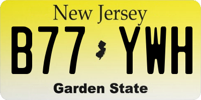NJ license plate B77YWH