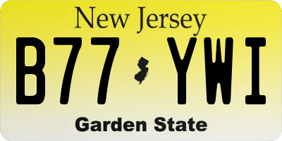 NJ license plate B77YWI