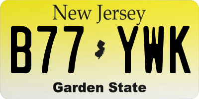 NJ license plate B77YWK