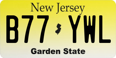 NJ license plate B77YWL