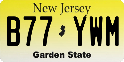 NJ license plate B77YWM