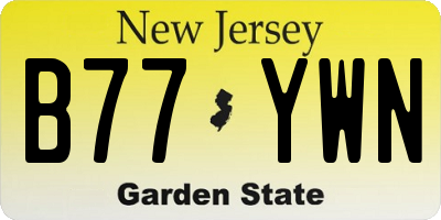 NJ license plate B77YWN