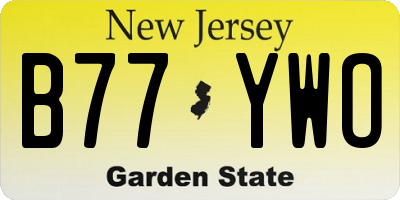 NJ license plate B77YWO