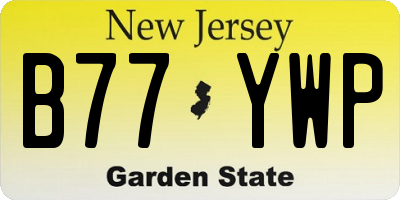 NJ license plate B77YWP