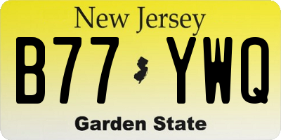NJ license plate B77YWQ