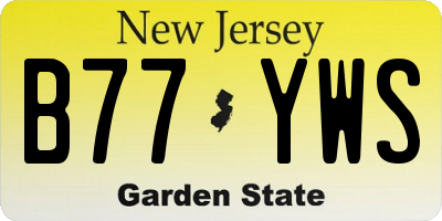 NJ license plate B77YWS