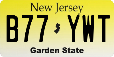 NJ license plate B77YWT