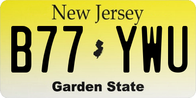 NJ license plate B77YWU